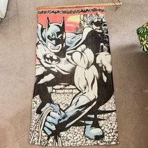 Vintage Batman Beach Bath Towel DC Comics Animation Action Heroes